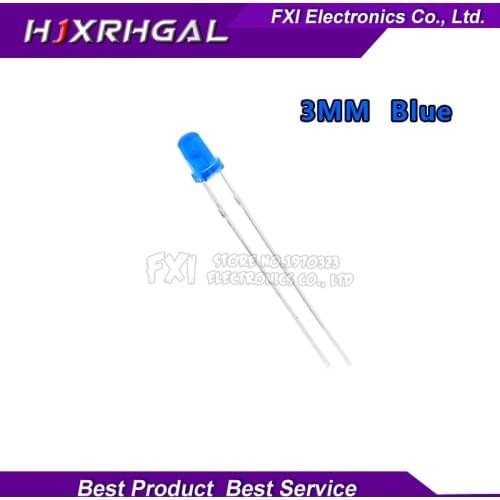 100pcs led 3mm blue diffused blue turn blue new original