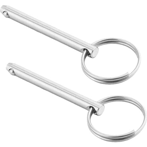2pcs 316 Stainless Steel Boat Top Deck Hinge Quick Release Pin 6.3 x 76mm