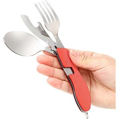 3 In 1 Camping Tableware Outdoor Cooking Supplies For Picnic Hiking Multifunctional Practical Folding Tableware Set