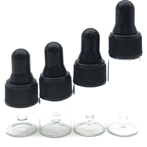 500pcs Mini Perfume Sample 1ml 2ml 3ml 5ml Glass Dropper Bottle Portable Aromatherapy Essential Oil Clear Amber Vial