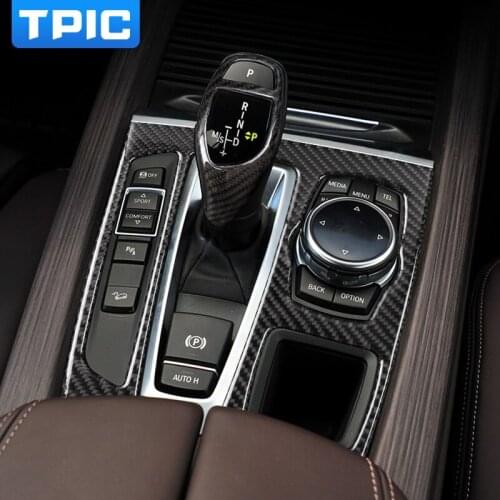 Car Styling For BMW F15 F16 3D Carbon Fiber Stickers Decorative Cover Trim Strip For Car Control Gear Shift Panel X5 X6 Interior
