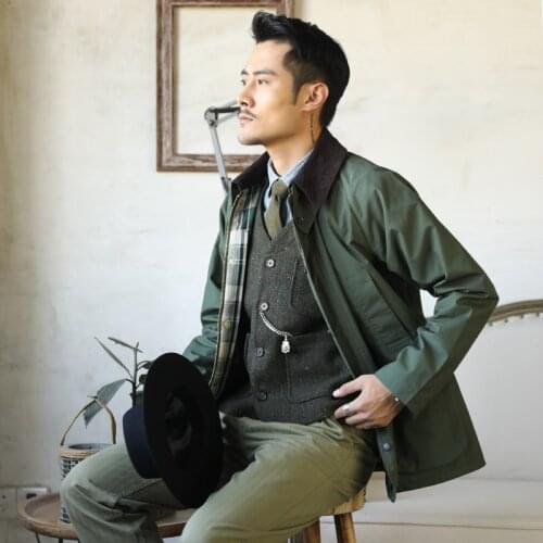 BBR-0003 Red Tornado Asian Size Read Description British Style Cotton Casual Jacket