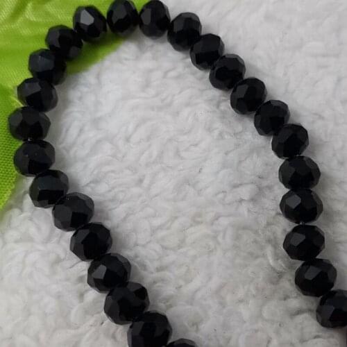 Free Ship 1000 Pcs black Crystal Glass Rondelle Faceted Loose Spacer Beads 8mm