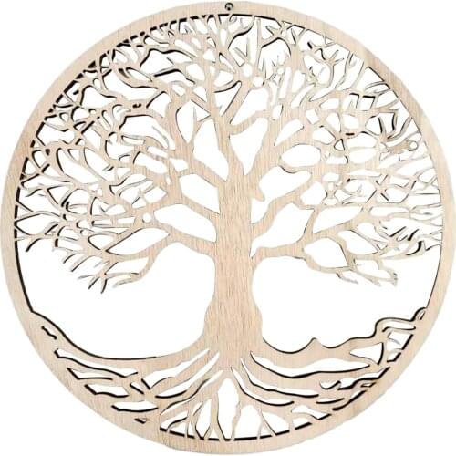 Tree Of Life Wooden Pendant Room Wall Hanging Ornament Artwork Home Yoga Studio Backgound Wall Decoration