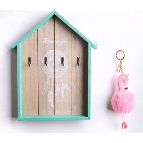 Modern Decorative Shelve Key Storage Holder House Dreamcather Wall Shelf Wood Hanging Home Door Decoration Green