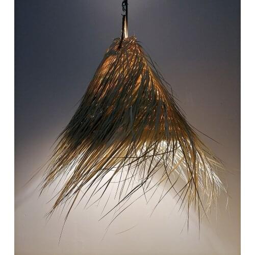 Ethnic decor chandelier Palm Wicker straw suspension Morocco 2903211203