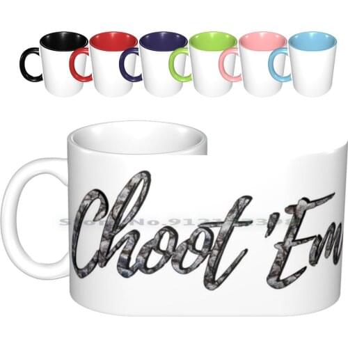 Choot 'em ~ Swamp People Ceramic Mugs Coffee Cups Milk Tea Mug Swamp People Choot Em Choot Shoot Pun Alligator Gator Swamp