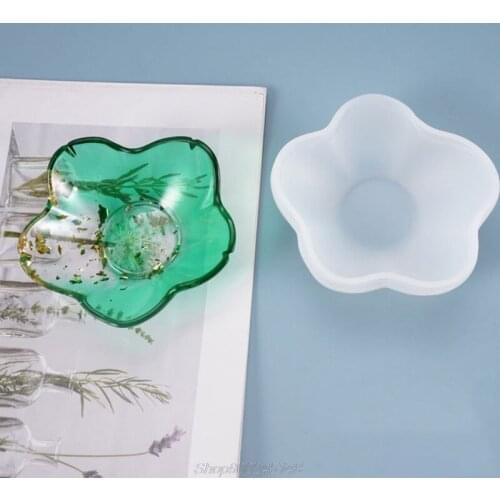 Crystal Epoxy Resin Mold Petal Plate Dish Casting Silicone Mould DIY Crafts Jewelry Decorations Making Tool S21 20 Dropshipping