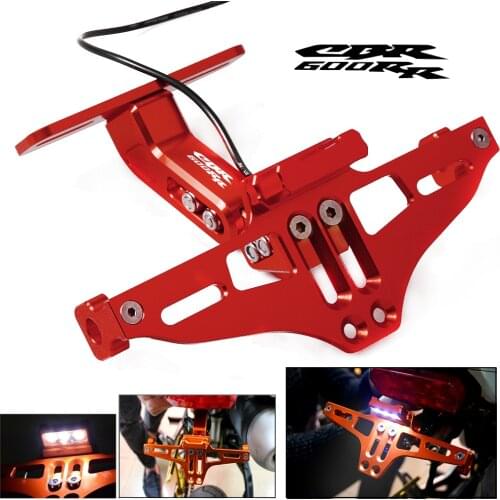 For Honda CBR 600 RR CBR 600RR CBR600rr 2003 2004 2005 2006 2007 Motorcycle License Number Plate Frame Holder Bracket LED Light