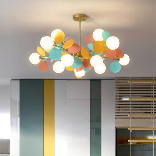 New hot sale chandelier flower lamp warm childrens room bedroom lamp ceiling lamp led creative boy girl room living room lamp