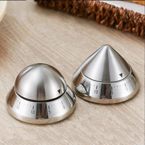 Creative DIY Kitchen Mechanical Timer 60 Minutes Baking Cooking Kitchen Clock Without Battery Drive Stainless Steel Metal Timer