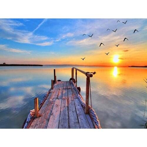 No Frame Seaside DIY Painting By Numbers Modern Wall Art Picture By Number Acrylic Canvas By Numbers for Home Decors