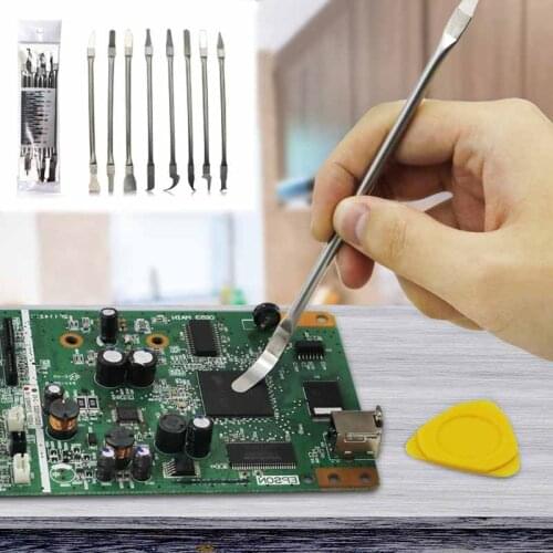 ZK30 8in 1 IC Chip Repair Thin Blade Tools Set CPU Metal Remover Burin To Remove For Mobile Phone Computer CPU IC Chip Repairing