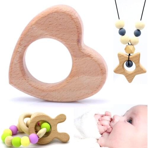 OlingArt 49*50MM 2pcs/lot beech wooden unfinished Heart-shaped natural childrens toys DIY Organic Eco-friendly jewelry Making