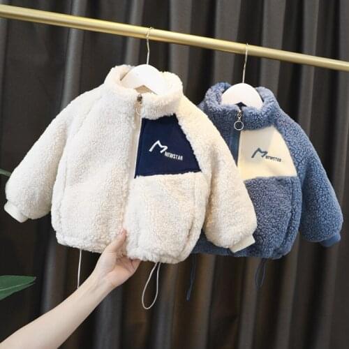 Autumn Winter Children Warm Wool Blends Outerwear Korean Thick Warm Lamb Wool Coat 1-4 Year Ins Baby Cloth