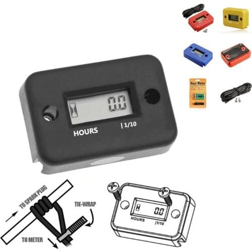Protable Motorcycle Digital Meter Jet Ski Timer Accumulator Motorcycle Computer Hour Meter With battery Timer With Inductive