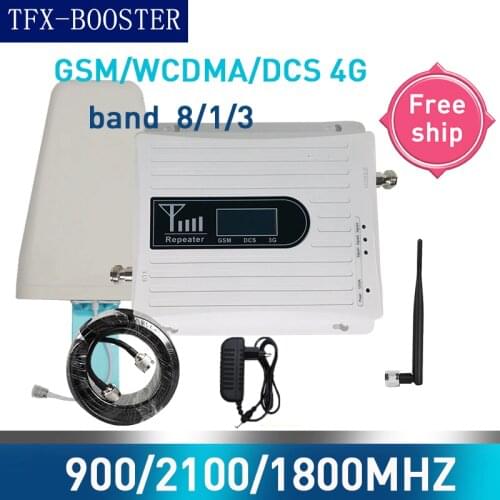 TFX-BOOSTER 2G 3G 4G Triple band Cell Phone Signal Booster 70dB GSM 900 LTE 1800 WCDMA 2100mhz Mobile Cellular Signal Repeater