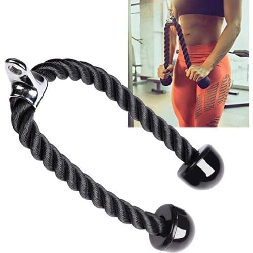 Heavy Duty Tricep Rope Abdominal Crunches Cable Pull Down Laterals Biceps Muscle Training Fitness Body Building Gym Pull Rope