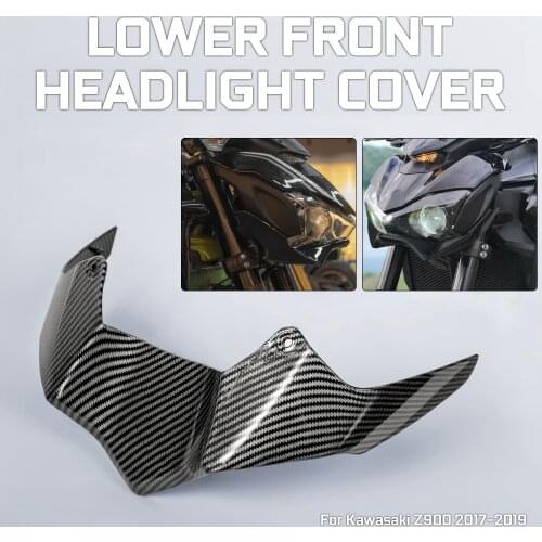 Carbon Fiber Front Headlight Beak Nose Cone Extension Cover Extender Fairing Aerodynamic Winglets For Kawasaki Z900 2019 2018 17
