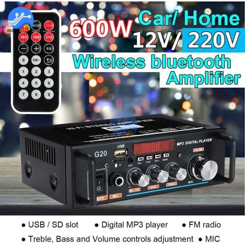 220V 600W amplifier for speakers Home Theater Sound System sound equipment home music stereo HiFi subwoofer amplifier for car