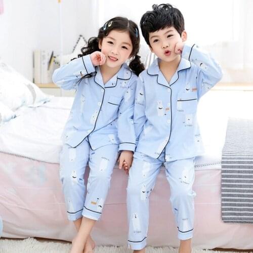 2021 Spring Kids Boys Girls Sleepwear Pajamas Sets Children Homewear Nightwear for Boy Pyjamas Teenage Pijamas Clothes 2-12Y