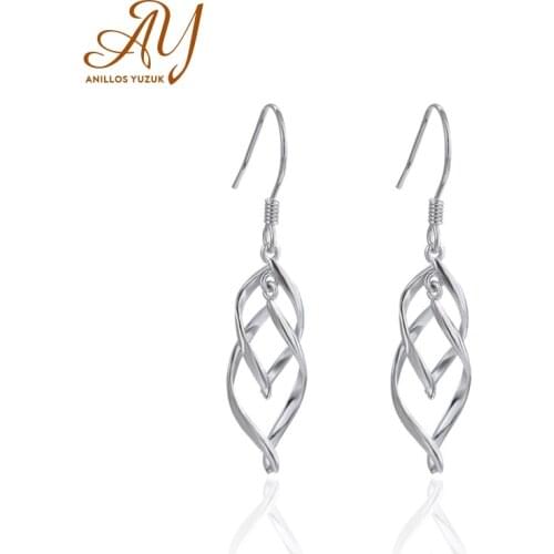 Anillos Yuzuk Silver 925 Jewelry Female Drop Earrings 100% 925 Silver Wedding Party Jewelry Elegant Earrings Women Fine Jewelry