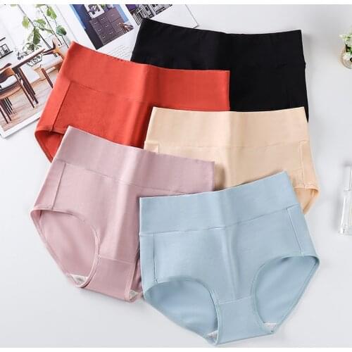 High waisted womens panties plus size XXXXL soft cotton warmth comfortable autumn winter underwear