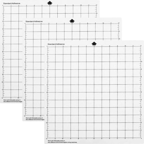 3/6/9PCS Replacement Cutting Mat Transparent Adhesive Mat with Measuring Grid 12*12-Inch for Silhouette Cameo Plotter Machine