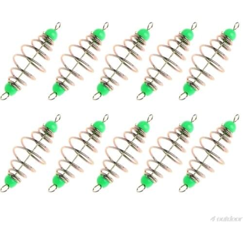10 Pcs/Set Fishing Bait Spring Lure Inline Hanging Tackle Stainless Steel Feeder A27 21 Dropship