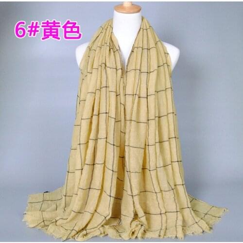 120pcs/lot womens new fashion cotton big plaid/grid hijab scarf shawl pashmina/muslim wrap
