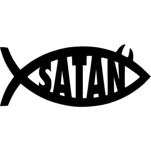 15*6.5CM SATAN FISH Car Sticker Decal Fun Motorcycle Decals Car Styling Black/Silver C1-0217