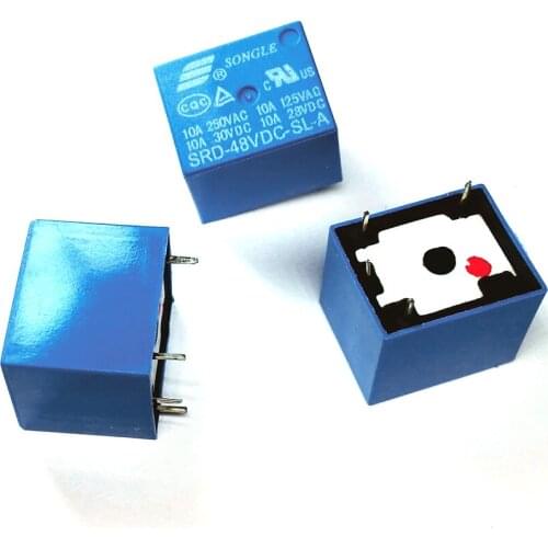 48V DC Sealed relay 10A 250V 4 feet Songle brand 1NO