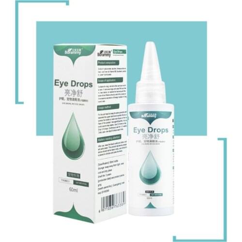 60 ml Pets Eye Care Drops For Dogs Cats Eyes Tear Stain Removing Dirt Anti-inflammatory Bactericidal Pet Clean Supplies C6UE