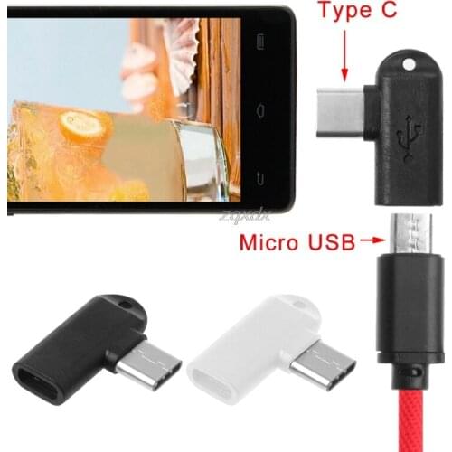 90 Degree Type C Male To Micro USB Female Data Sync Charge Converter Adapter 1Pc Whosale&Dropship