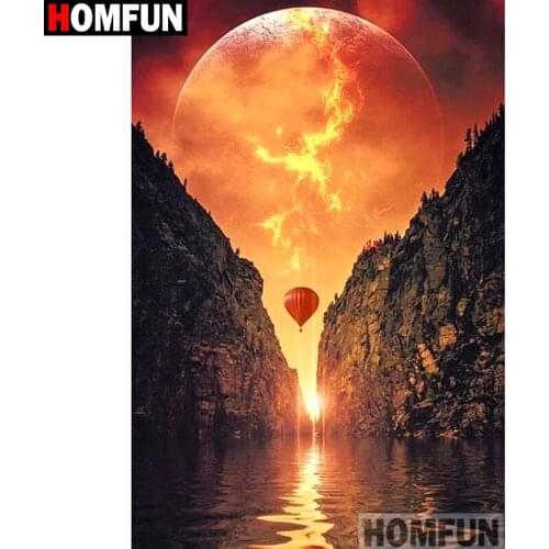 HOMFUN Full Square/Round Drill 5D DIY Diamond Painting "hot air balloon" Embroidery Cross Stitch 5D Home Decor Gift A13988