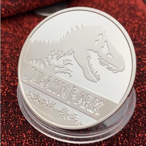 American Jurassic Park Dinosaur Silver Animal Commemorative Coin Collection Childrens Birthday Christmas Tooth Fairy Gifts