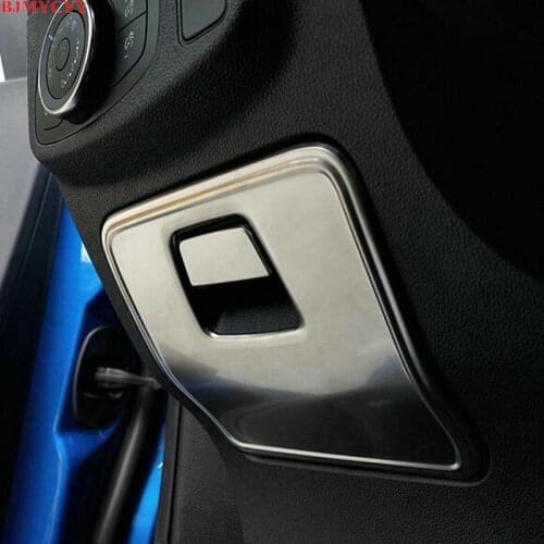 BJMYCYY 2PCS/SET Stainless steel patch for the front panel of the main drivers storage box for ford focus MK4 2019