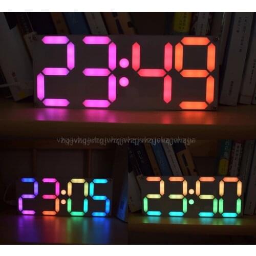 Large Inch Rainbow Color Digital Tube DS3231 Clock DIY kit with customizable colors Electronic kit