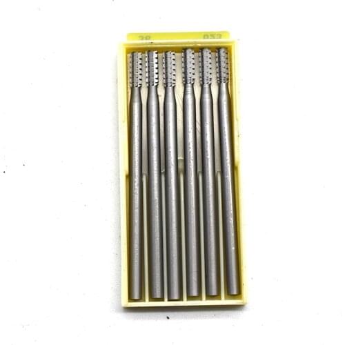 6PCS Cylinder DentalTungsten Steel Carbide Burs Fissure Drill Bit For High Speed Handpiece Jewelry Tool