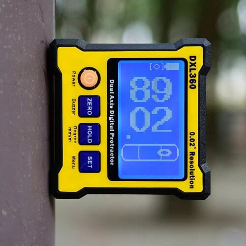 DXL360 Dual Axis Digital Angle Protractor with 5 Side Magnetic Base High-Precision Display Level Gauge