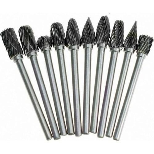 Woodworking Carving Tools Router Bits Wood Cutter 10pcs/Set Dremel Drill Bit Set Rotary Burr Micro Drill Bits for Metal