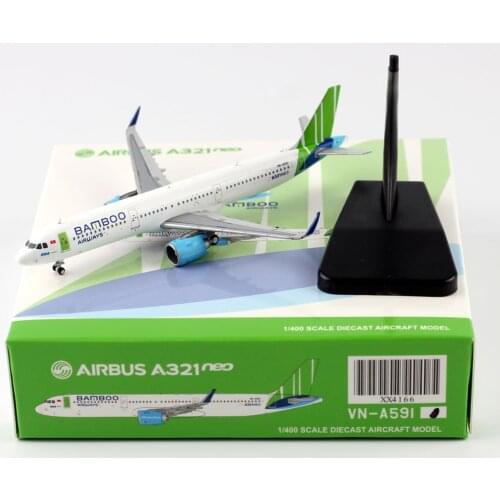 1:400 Alloy Collectible Plane Gift JC Wings XX4166 Bamboo Airways Airbus A321NEO Diecast Aircarft Jet Model VN-A591 With Stand