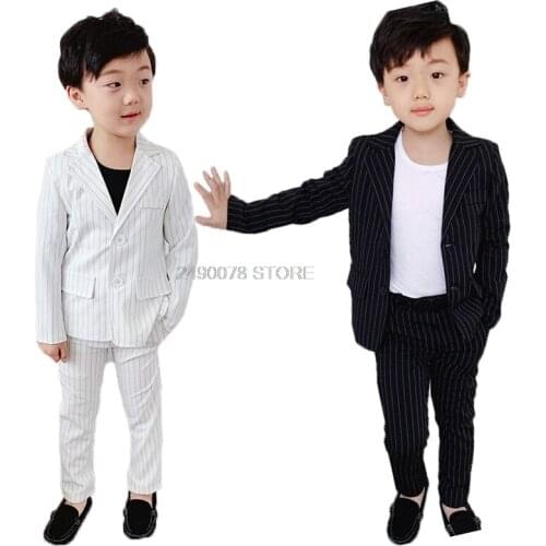 Boys Formal Suit For Weddings Kids Prom Performance Party Blazer +Pants 2Pcs Clothing Set Child Gentleman Tuxedo Costume