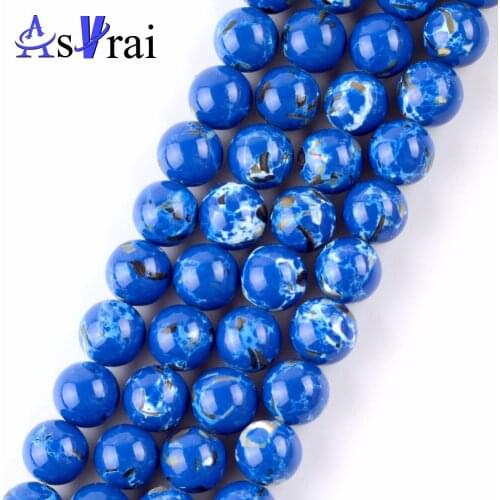 Natural Dark Blue Shell Howlite Stone Round Beads For Jewelry Making 4mm-12mm Turquoises Spacer Beads Diy Handmade Accessories