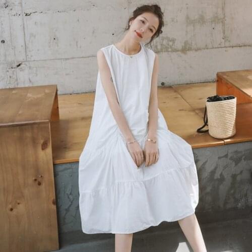 M-7XL Summer Korean style women Korean style elegant office lady white dress,candy color plus size Bohemian beach holiday dress