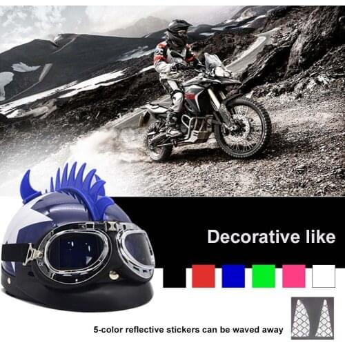 Motorcycle Helmet Reflective Decals Sticker Dirt Bike Rubber Strip Decoration Spikes Saw Strip Mohawk Warhawk F-Best