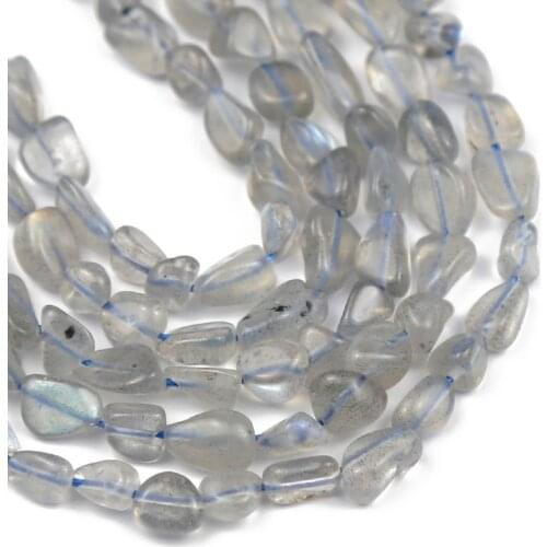 Natural Labradorite Stone beads Irregular Gray Gravel Charms Spacer Loose beads for Jewelry Bracelet Making DIY Finding 15inche