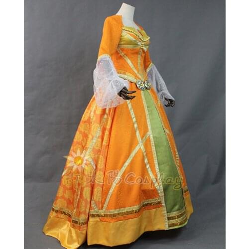 New Version Movie Jasmine Princess Orange Cosplay Costume For Adult Women Girl Halloween Party Costume