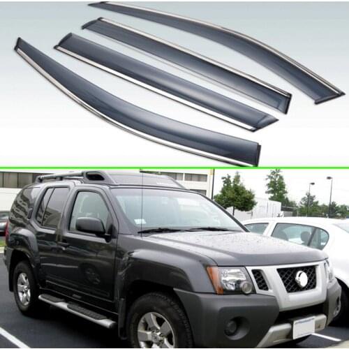 For Nissan Xterra N50 2005-2015 Plastic Exterior Visor Vent Shades Window Sun Rain Guard Deflector 4pcs