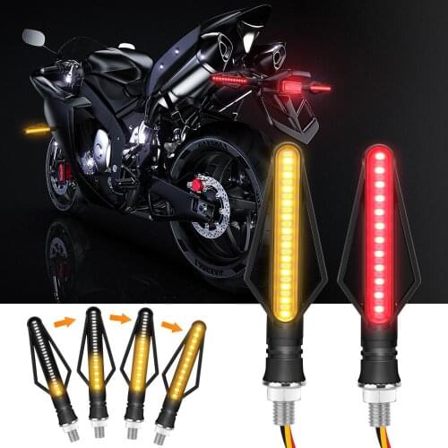 1pcs Motorcycle Turn Signals Light 24SMD 3020 Chips Flowing Water Blinker Flashing Indicator Motorcycle Blinker Waterproof Tail